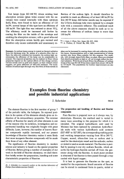 Examples from fluorine chemistry and possible industrial