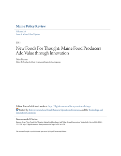Maine Food Producers Add Value through Innovation