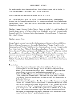 QUEENSBURY SCHOOL The regular meeting of the Queensbury