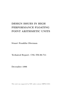 design issues in high performance floating point arithmetic units