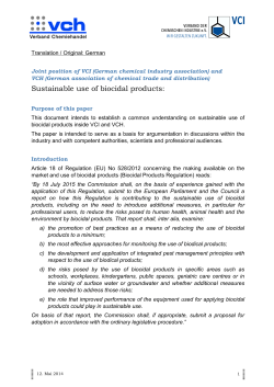 Sustainable use of biocidal products