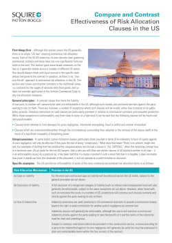 Compare and Contrast Effectiveness of Risk Allocation Clauses in