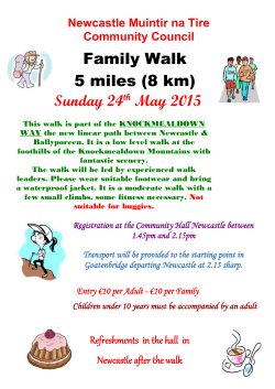 Family Walk 5 miles (8 km) Sunday 24th May 2015