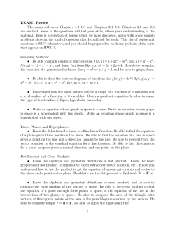 EXAM1 Review The exam will cover Chapters 1.2&ndash;1.8 and Chapters