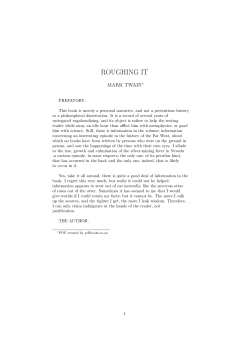 roughing it - Johns Reading Room