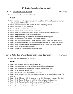 Gr 5 Math Map