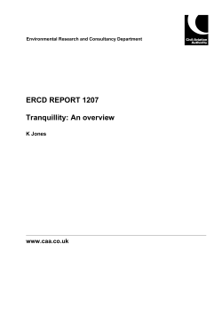 ERCD REPORT 1207 Tranquillity: An overview