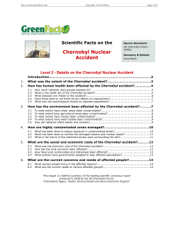 Scientific Facts on the Chernobyl Nuclear Accident