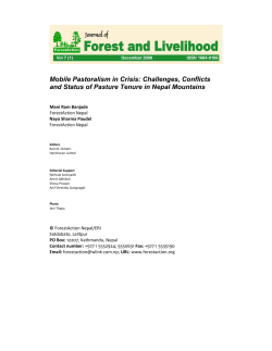 Mobile Pastoralism in Crisis - Center for International Forestry