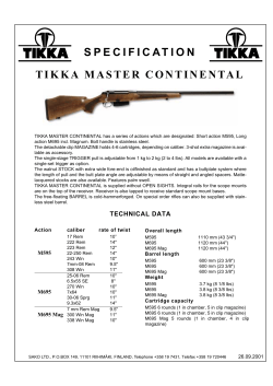 SPECIFICATION TIKKA MASTER CONTINENTAL
