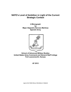 NATO`s Level of Ambition in Light of the Current
