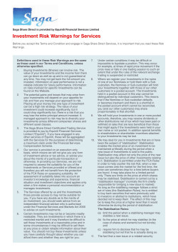 Investment Risk Warnings for Services