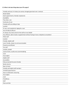 15. What is the best thing about your GP surgery?
