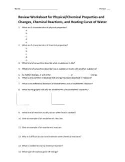Review Worksheet for Physical/Chemical Properties and Changes