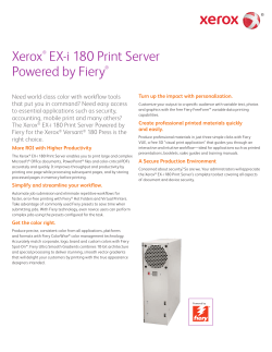 Specifications &ndash; Xerox&reg; EX-i 180 Print Server Powered by Fiery