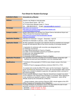 Fact Sheet for Student Exchange