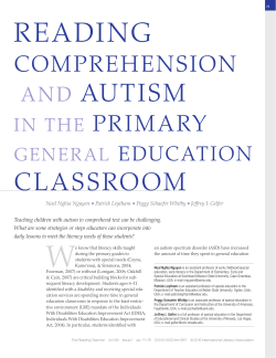 Reading Comprehension and Autism in the Primary General