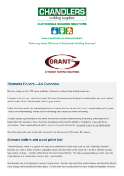 Grant Biomass Fact Sheet - Chandlers Building Supplies