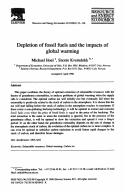 Depletion of fossil fuels and the impacts of global warming