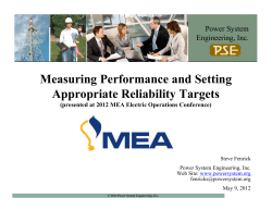 MEA May 2012 Reliability Target Setting