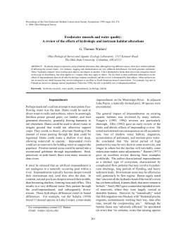 Freshwater mussels and water quality