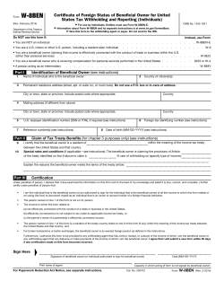 Instructions for Form W-8BEN (Rev. February 2014)
