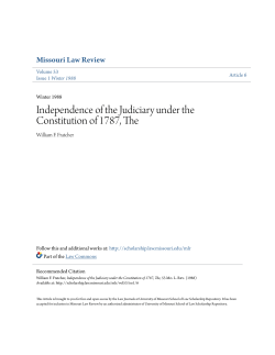 Independence of the Judiciary under the Constitution of 1787, The