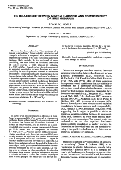 the relationship between mineral hardness and compressibility