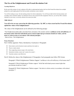 The Era of the Enlightenment and French Revolution Unit