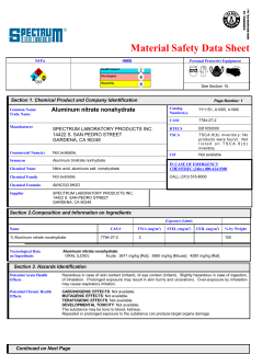 Material Safety Data Sheet
