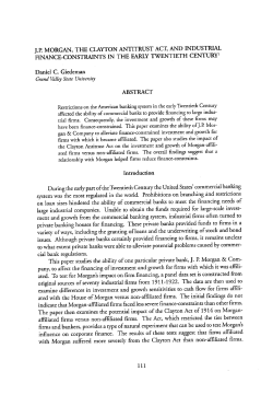 J.P. MORGAN, THE CLAYTON ANTITRUST ACT,AND INDUSTRIAL