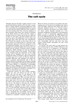 The cell cycle - Philosophical Transactions of the Royal Society B