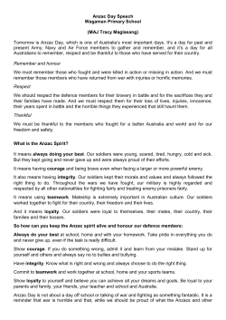 Anzac Day Speech 2015 full