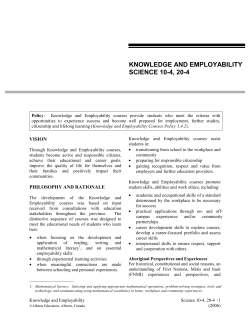picture_as_pdf Knowledge and Employability Science 10-4, 20-4