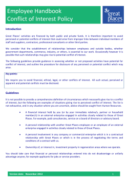 Conflicts of interest