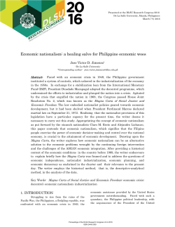 Economic nationalism: a healing salve for Philippine economic woes
