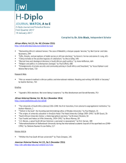 JOURNAL WATCH, A to E - H-Net