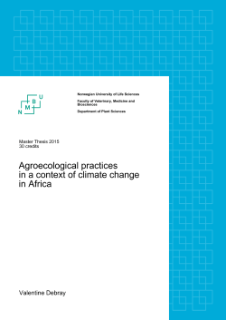 Agroecological innovations in a context of climate change in Africa