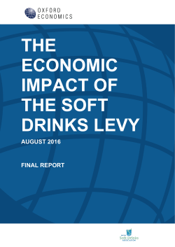 Oxford Economics: The Economic Impact of the Soft Drinks Levy