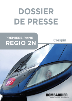 Dossier de presse : Premi&egrave;re rame REGIO 2N