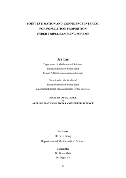 POINT ESTIMATION AND CONFIDENCE