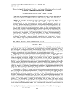 Histopathological Alterations in The Liver And Lungs of