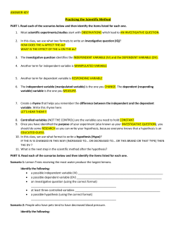 key for scientific method handout