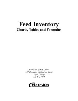 Feed Inventory: Charts, Tables and Formulas