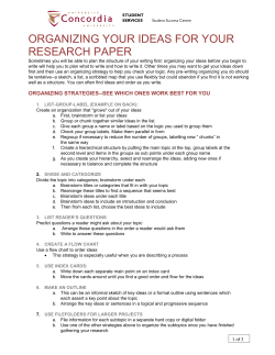 organizing your ideas for your research paper