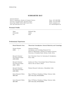 subharthi ray - Astrophysics and Cosmology Research Unit at UKZN