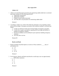 July-August 2014 Adams et al 1. Adams et al noted that proper