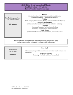 AESD Third Grade Instructional Minutes Total Instruction = 180