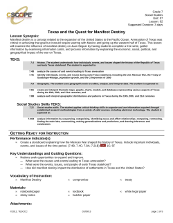 Texas and the Quest for Manifest Destiny