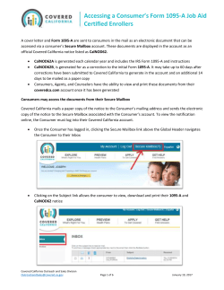 Accessing a Consumer`s Form 1095
